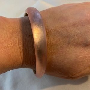 Alexis Bittar thin tapered lucite bangle, light pink